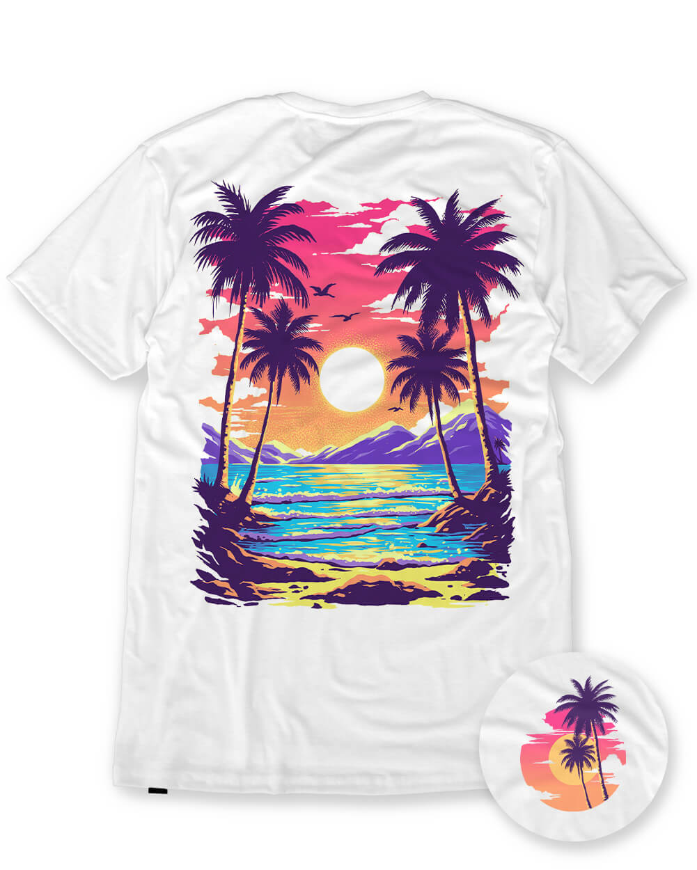 Sunburst Shores Tee-White-Regular-Mock--Model---L