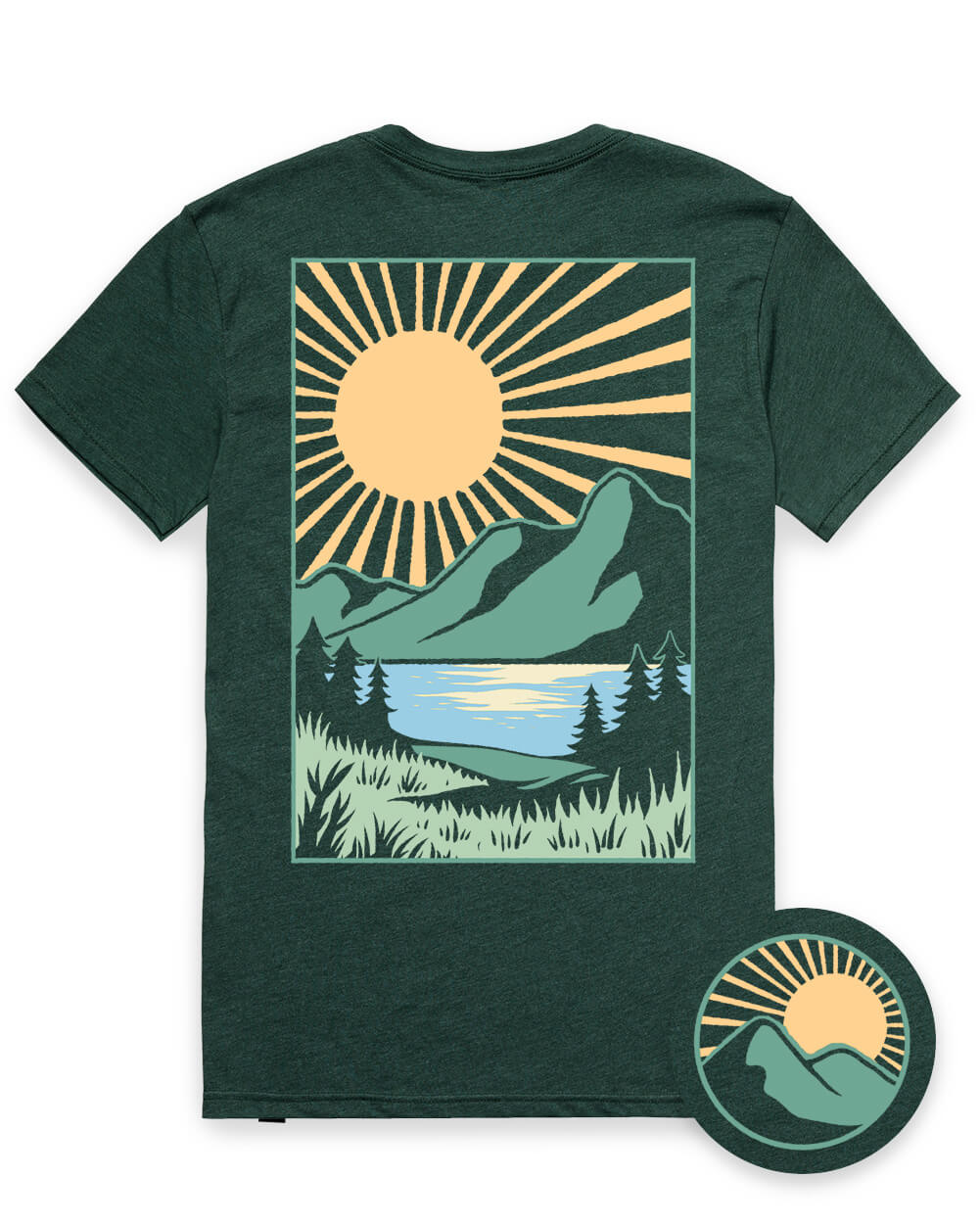 Suncrest Tee-Forest Green-Regular-Mock--Model---L