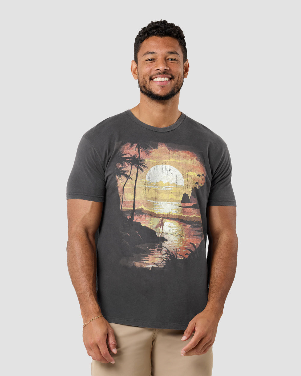 Sunset Swell Vintage Tee-Vintage Graphite Black-Regular-Front--Model---L