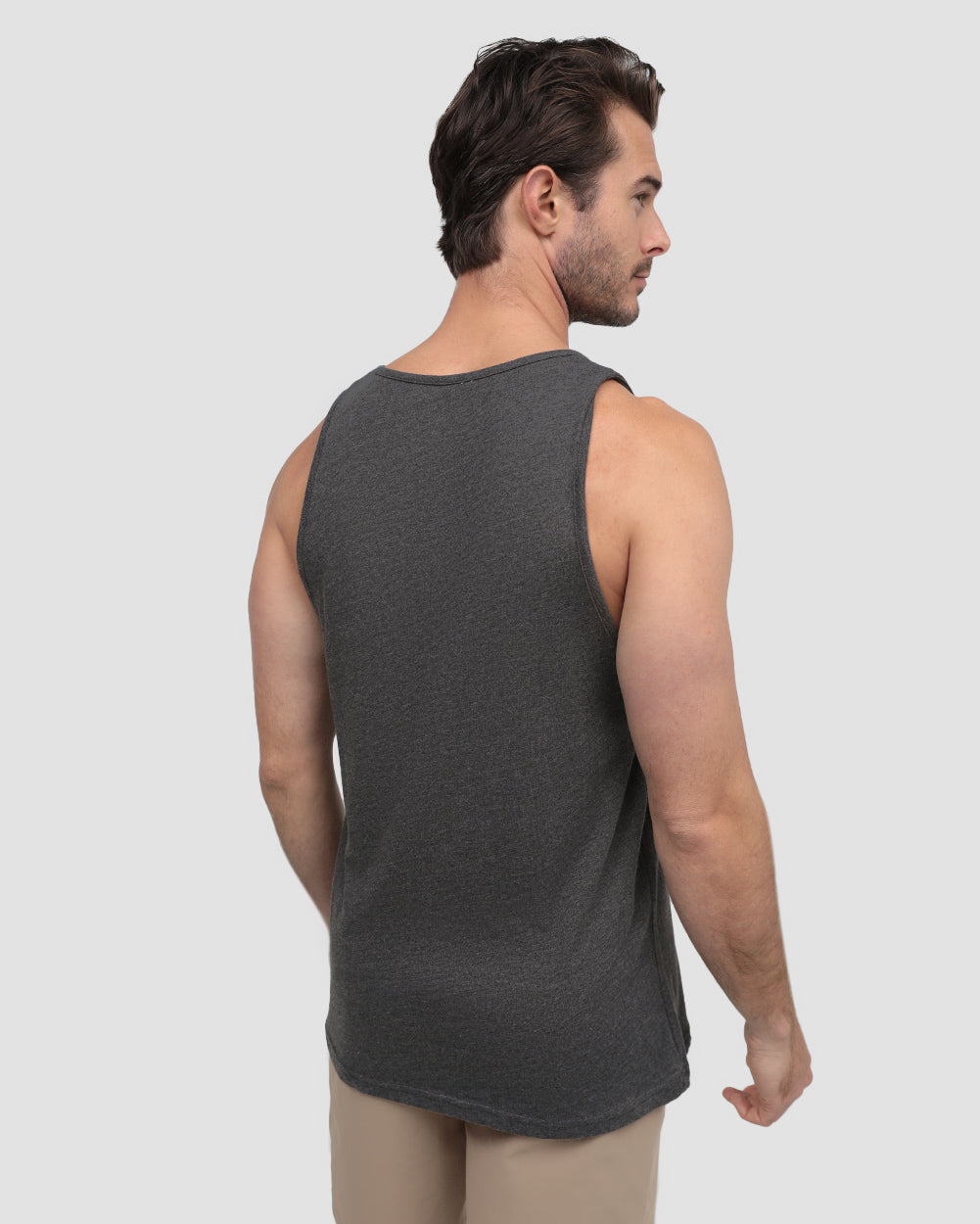 Sunset Serenity Tank-Charcoal-Regular-Back--Model---L
