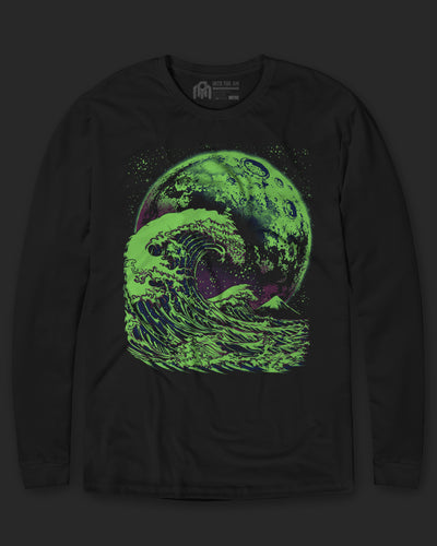 Tidal Surge Glow-in-the-Dark Long Sleeve Tee-Black-Glow-Regular--Model---L
