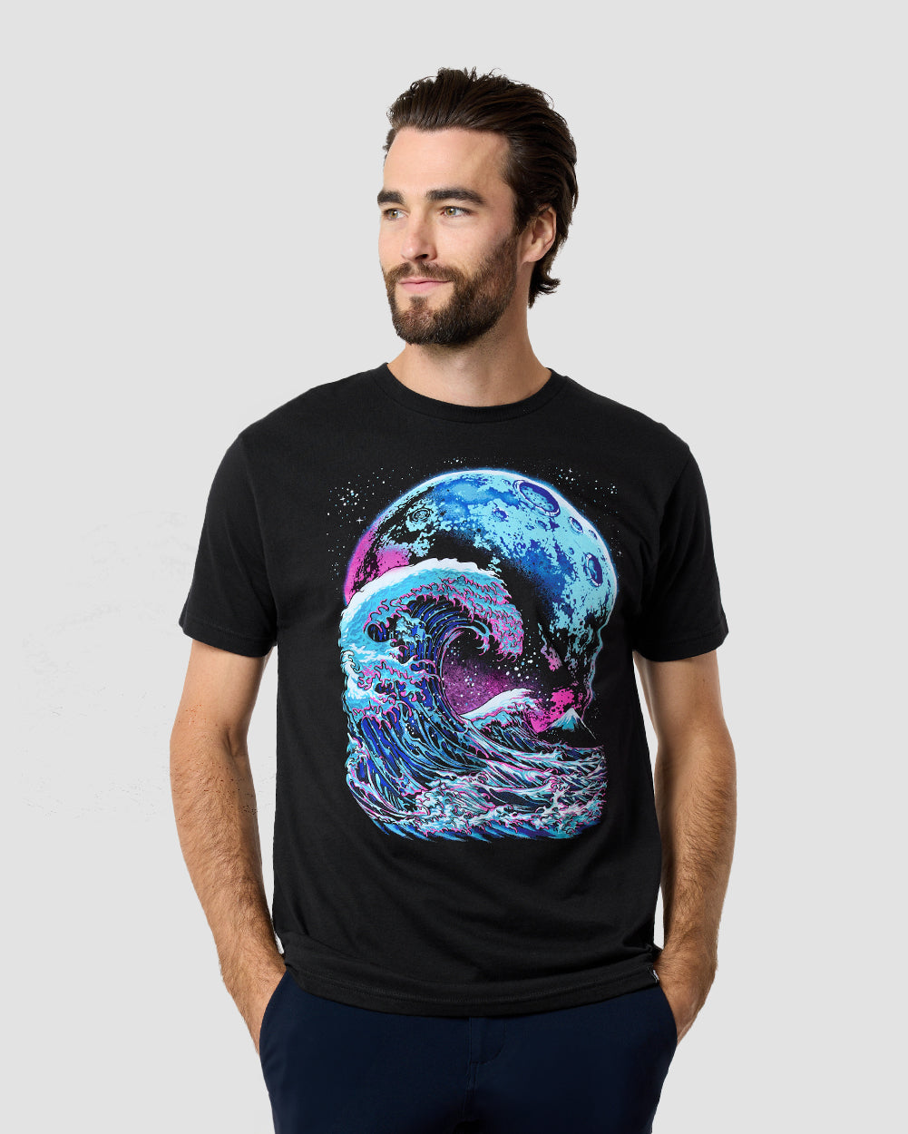 Tidal Surge Glow-in-the-Dark Tee-Black-Regular-Front--Model---L