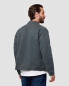 Tradesman Trucker Jacket - Non-Branded-Charcoal-Regular-Back--Model---L
