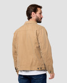 Tradesman Trucker Jacket - Non-Branded-Khaki-Regular-Back--Model---L