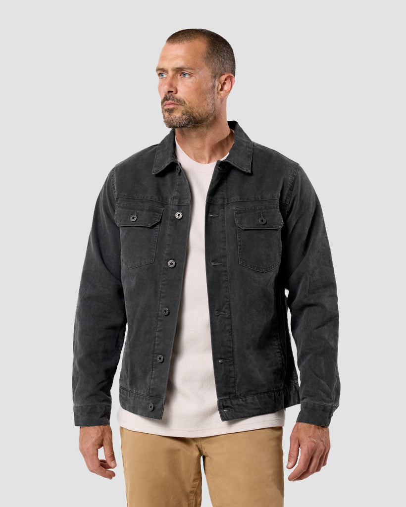 Tradesman Trucker Jacket - Non-Branded-Black-Front--Zac---M