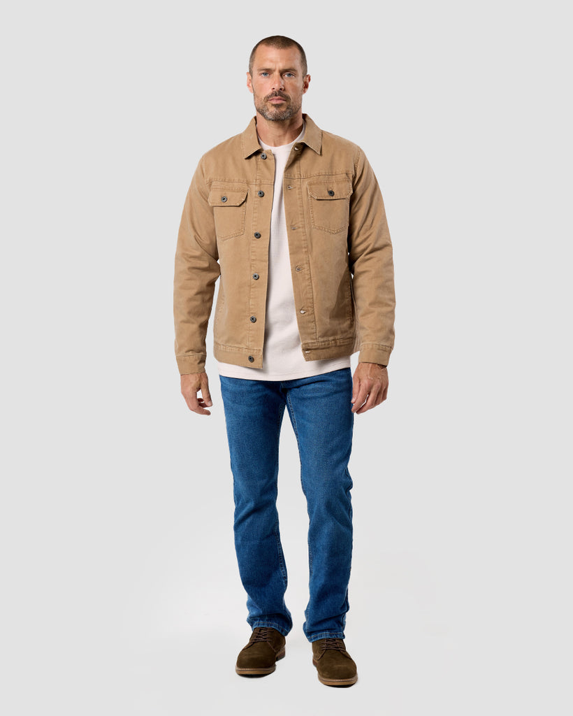 Tradesman Trucker Jacket - Non-Branded-Khaki-Full--Zac---M