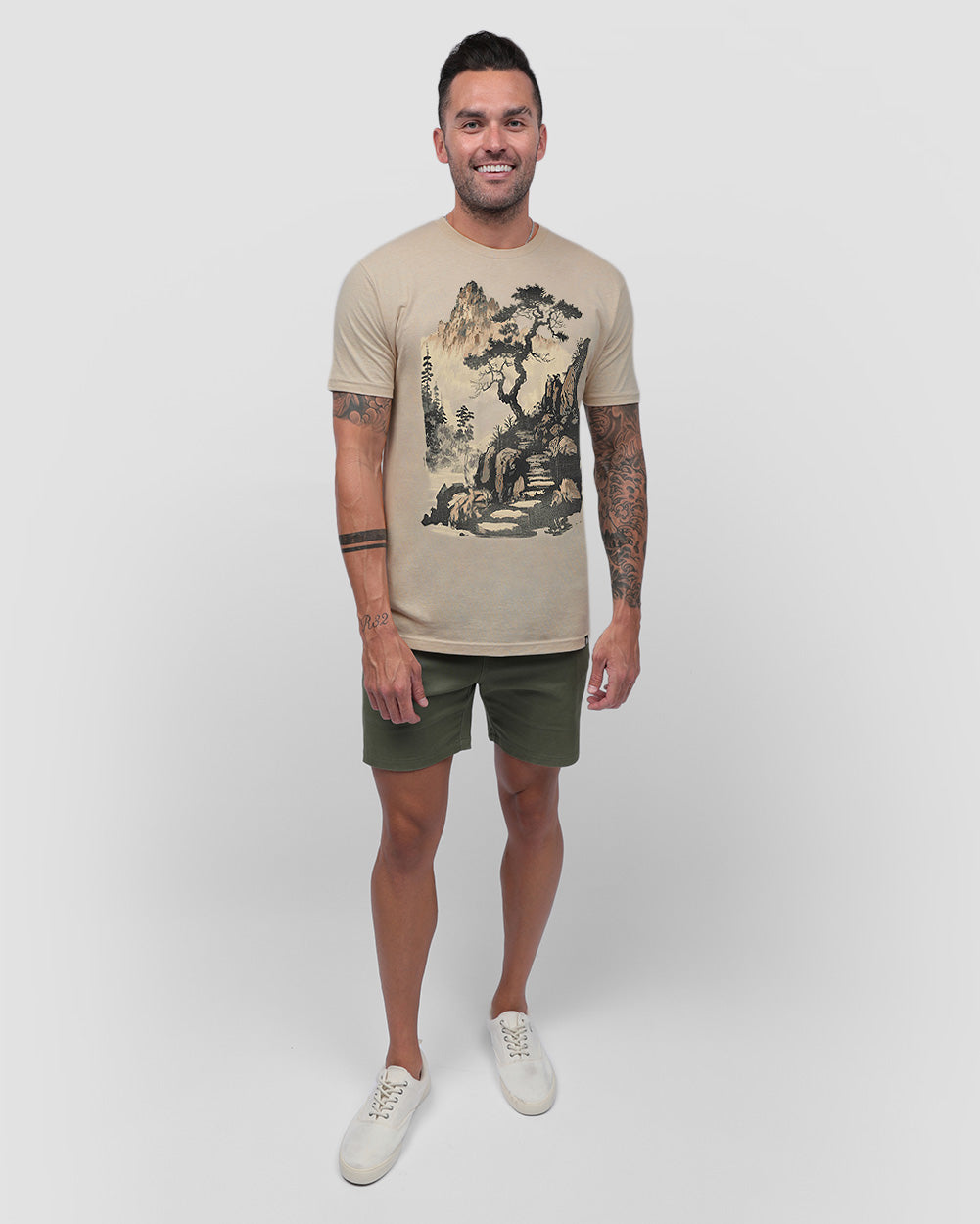 Tranquil Ascent Tee-Cream-Regular-Full--Model---L