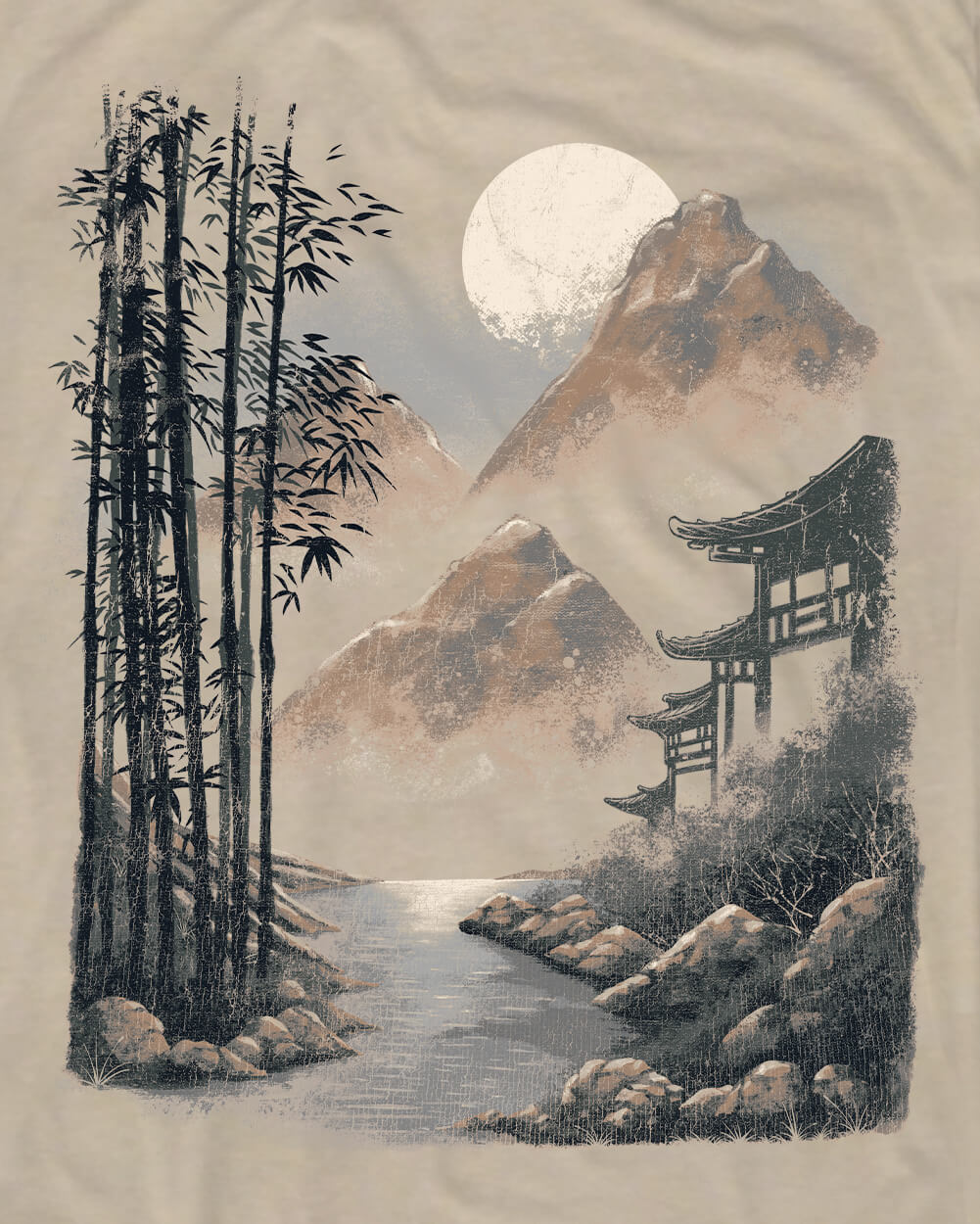 Tranquil Waters Tee-Cream-Regular-Swatch--Model---L