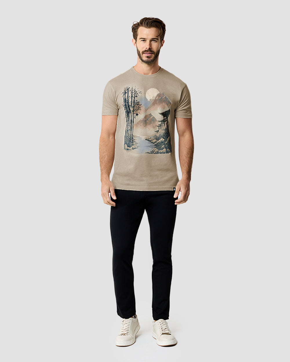 Tranquil Waters Tee-Cream-Regular-Full--Model---L