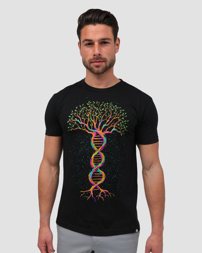 Tree of Life Tee-Black-Regular-Front--Model---L