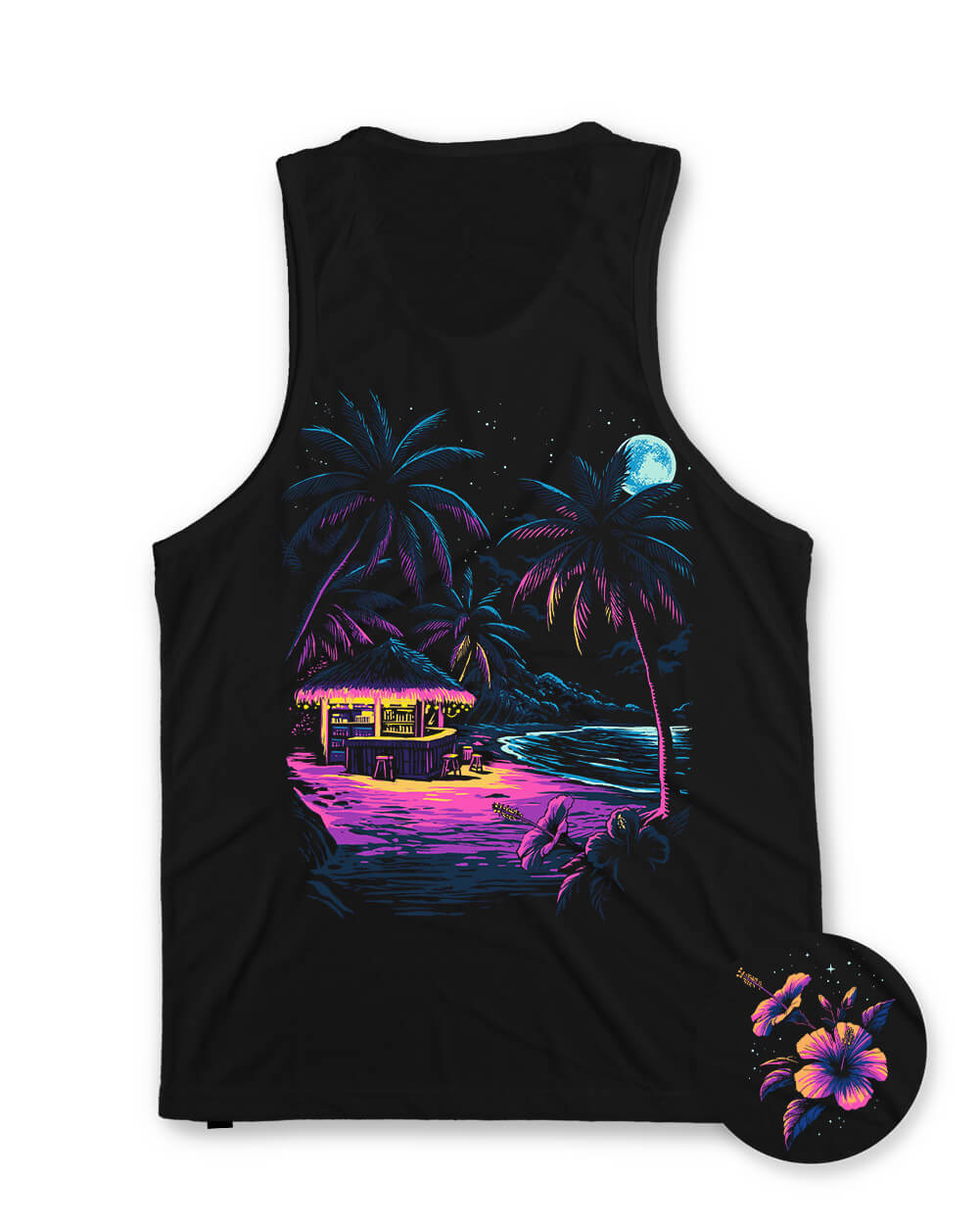 Tropic Night Tank-Black-Regular-Mock--Model---L