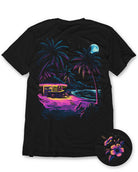 Tropic Night Tee-Black-Regular-Mock--Model---L