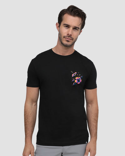 Tropic Night Tee-Black-Regular-Front--Model---L