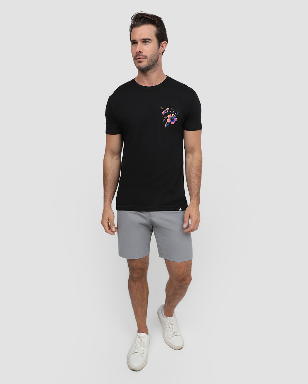 Tropic Night Tee-Black-Regular-Full--Model---L