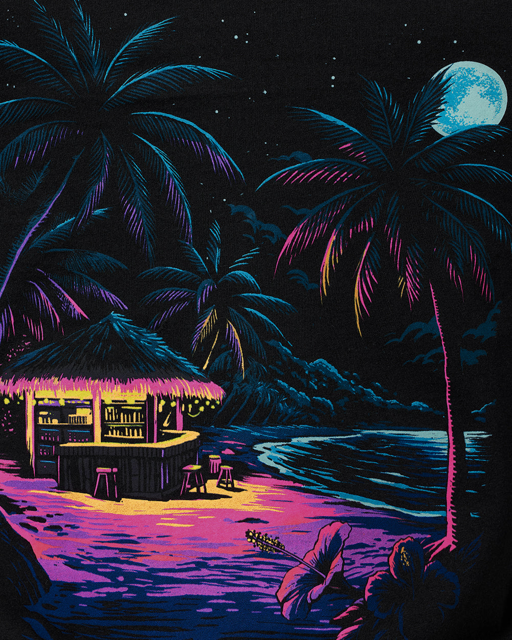 Tropic Night Tank-Black-Regular-Detail--Model---L