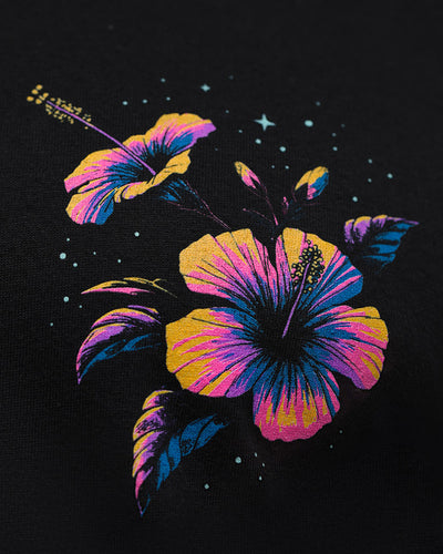 Tropic Night Tee-Black-Regular-Detail--Model---L