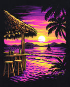 Tropic Sunset Tee-Black-Regular-Swatch--Model---L