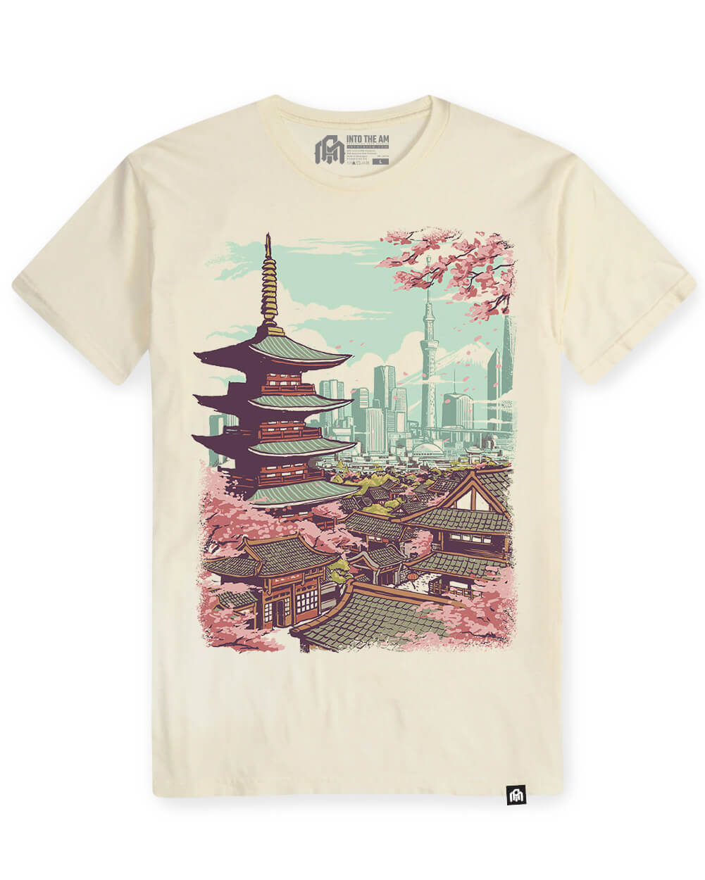 Urban Blossom Vintage Tee-Vintage Natural-Regular-Mock--Model---L