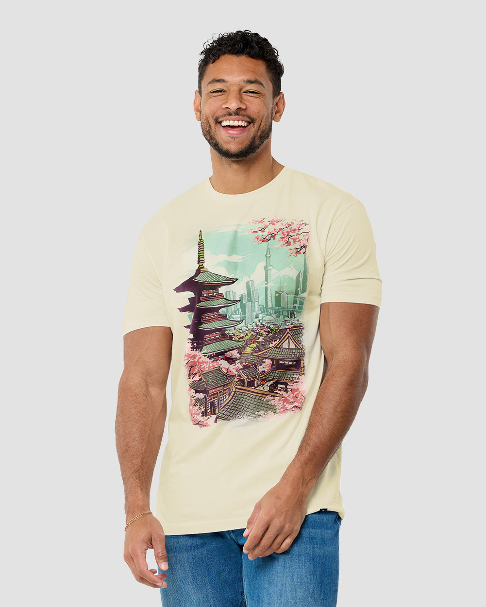 Urban Blossom Vintage Tee-Vintage Natural-Regular-Front--Model---L