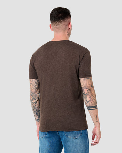 V-Neck Tee - Non-Branded-Brown-Tall-Regular-Back--Model---L