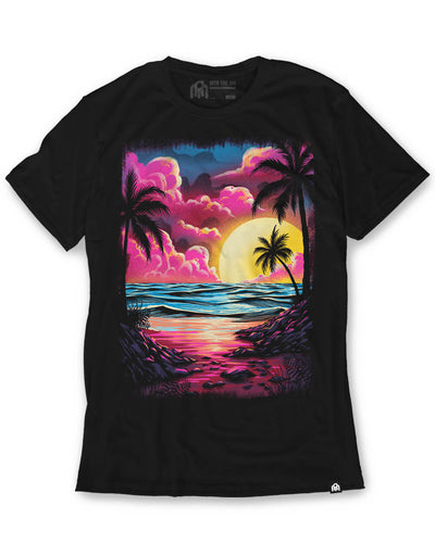 Vibrant Bay Tee-Black-Regular-Mock--Model---L