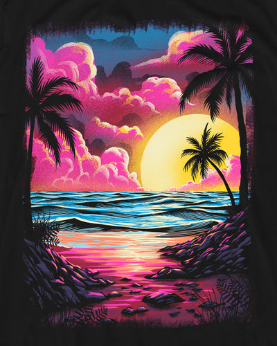 Vibrant Bay Tee-Black-Regular-Swatch--Model---L