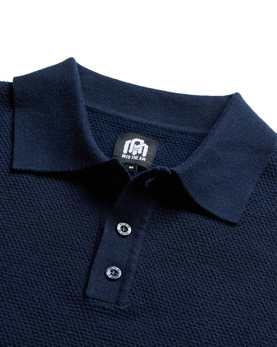Vista Sweater Polo-Navy-Regular-Front