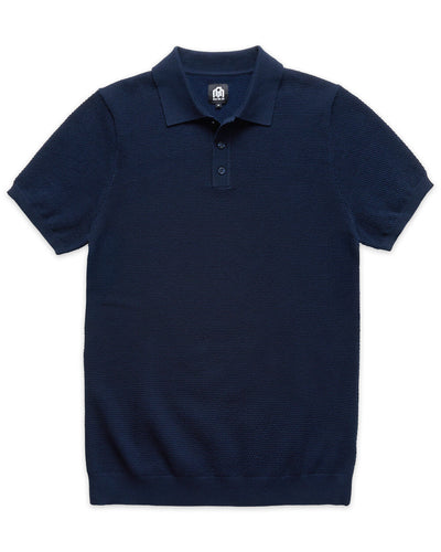 Vista Sweater Polo-Navy-Regular-Mock