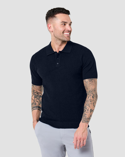 Vista Sweater Polo-Navy-Regular-Front