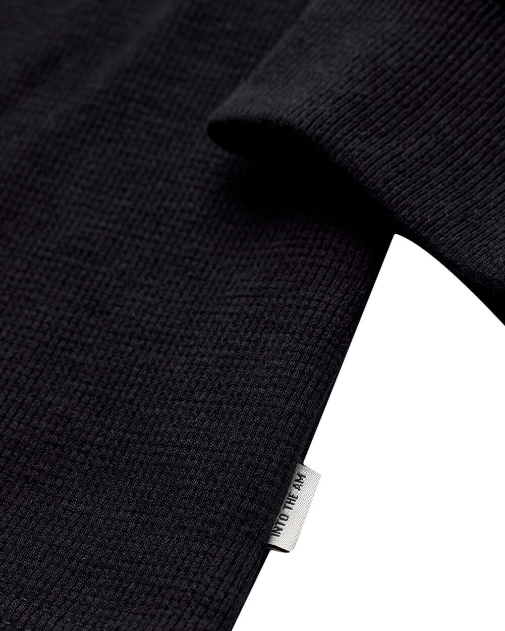 Long Sleeve Waffle Knit Crew - Non-Branded-Black-Regular-Detail3--Model---L
