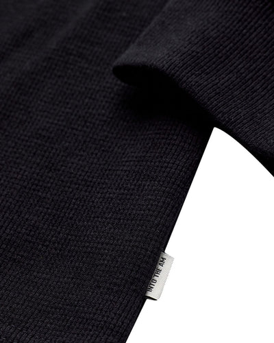 Long Sleeve Waffle Knit Crew - Non-Branded-Black-Regular-Detail3--Model---L