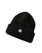 Waffle Knit Beanie-Black-Regular-Front