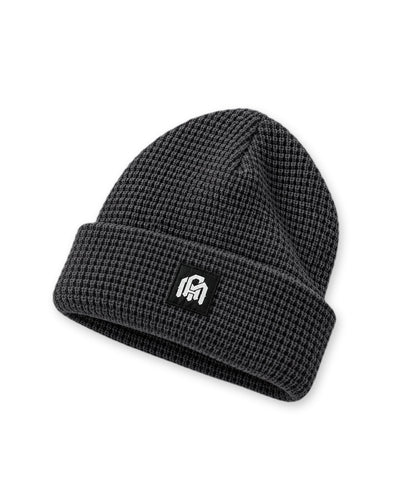 Waffle Knit Beanie-Charcoal-Regular-Front