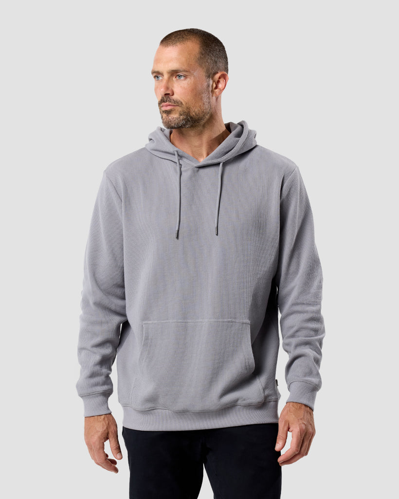 Waffle Knit Pullover Hoodie - Non-Branded-Grey-Regular-Front--Zac---L