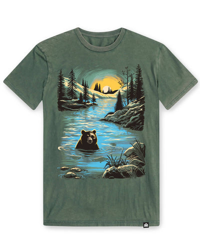 Wild Current Vintage Tee-Vintage Royal Pine-Regular-Mock--Model---L