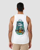 Wild Retreat Tank-White-Regular-Back--Model---L