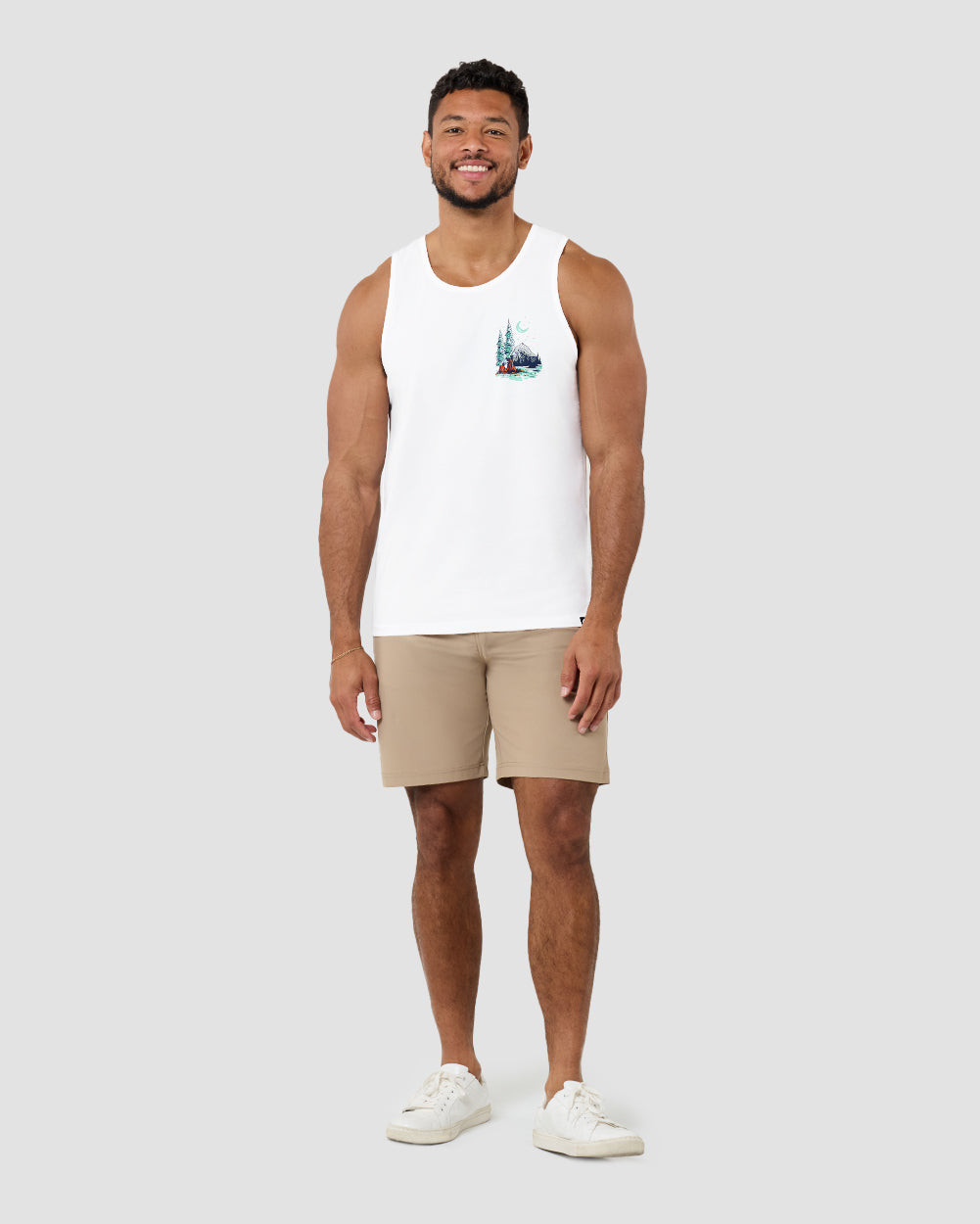 Wild Retreat Tank-White-Regular-Full--Model---L