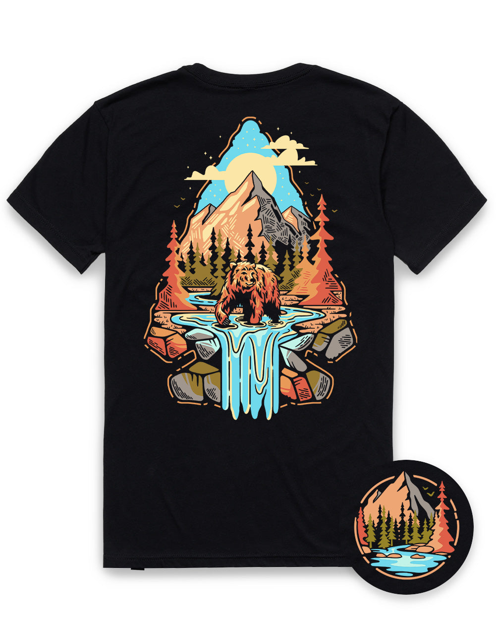 Wilderness Tee-Black-Regular-Mock--Model---L