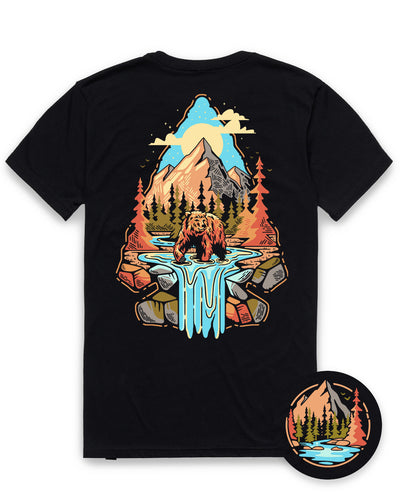 Wilderness Tee-Black-Regular-Mock--Model---L