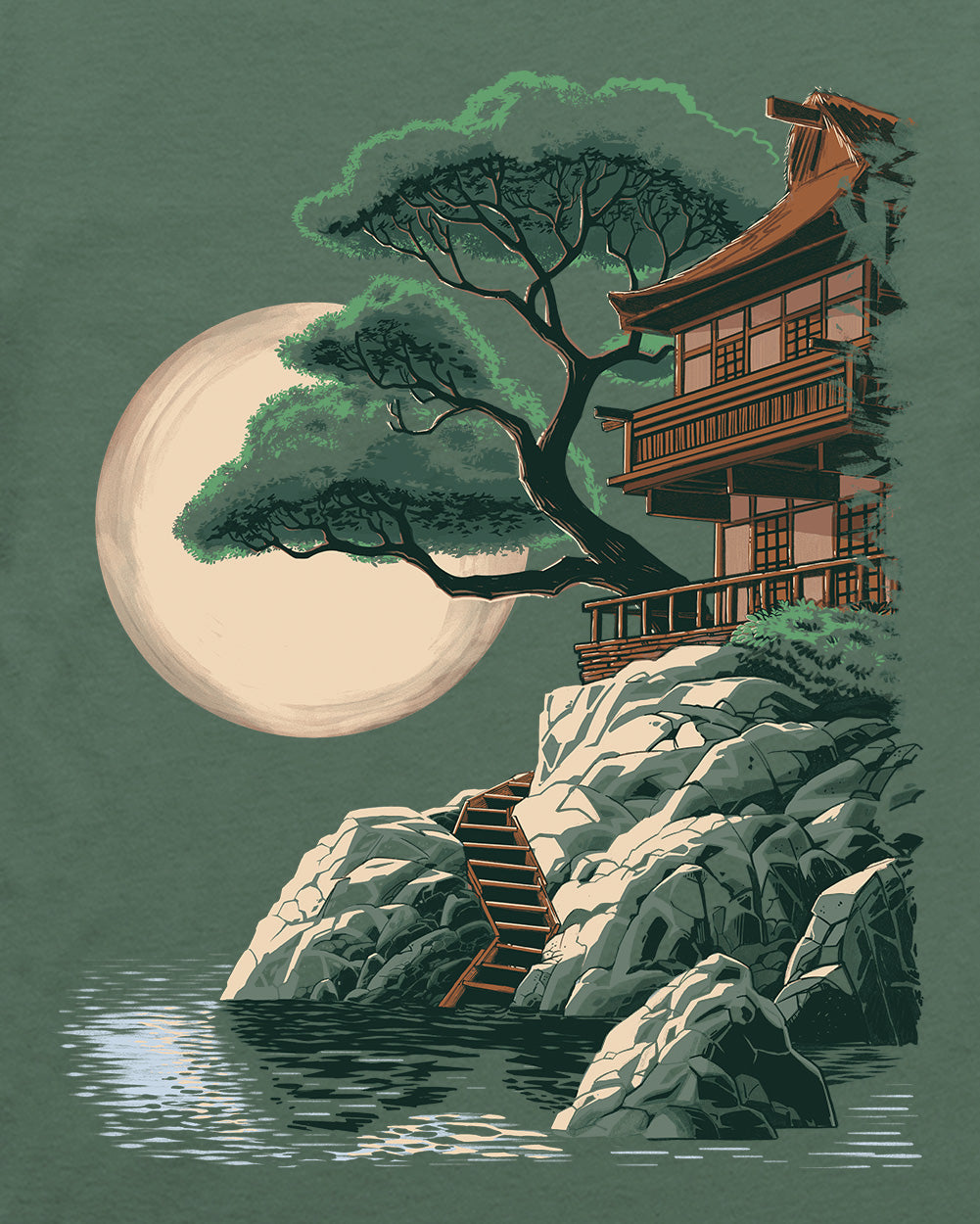 Zen Overlook Tee-Royal Pine-Regular-Swatch--Model---L