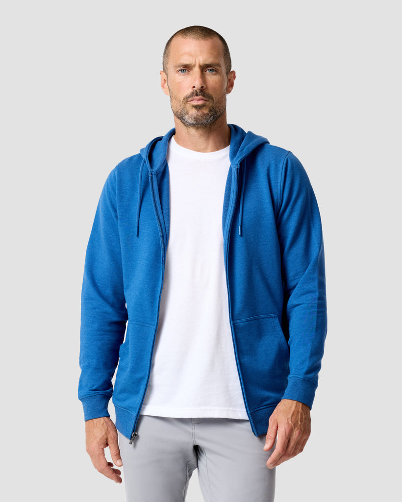 Zip-Up Hoodie - Non-Branded-Cool Blue-Regular-Front--Zac---L