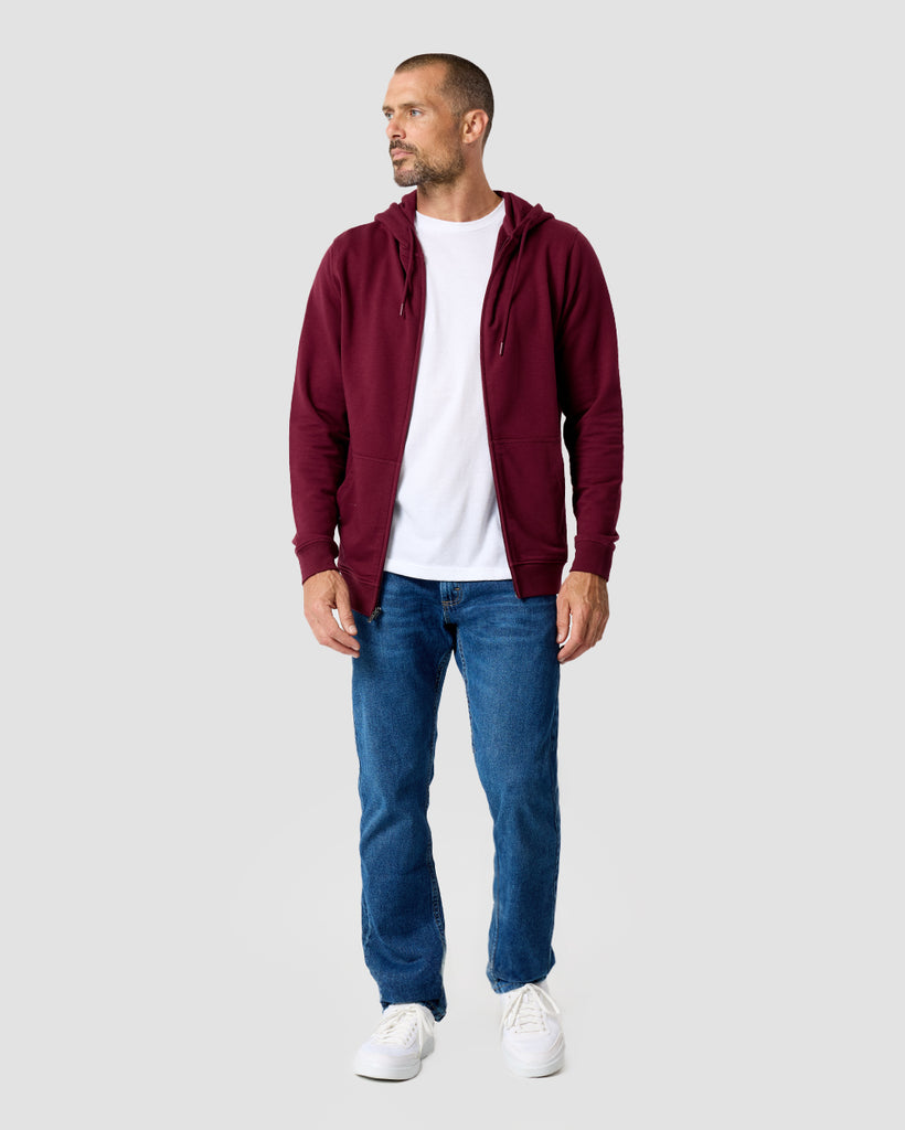 Zip-Up Hoodie - Non-Branded-Dark Maroon-Regular-Full-Zac---L