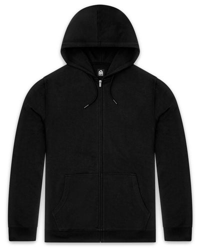 Zip-Up Hoodie - Non-Branded-Black-Front