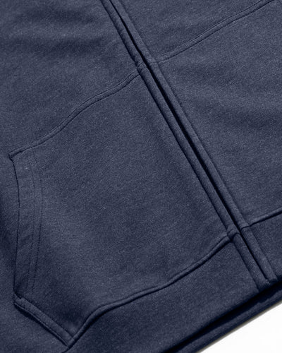 Zip-Up Hoodie - Non-Branded-Navy-Detail3