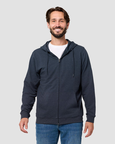 Zip-Up Hoodie - Non-Branded-Navy-Regular-Front--Model---L