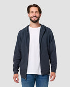 Zip-Up Hoodie - Non-Branded-Navy-Regular-Front2--Model---L