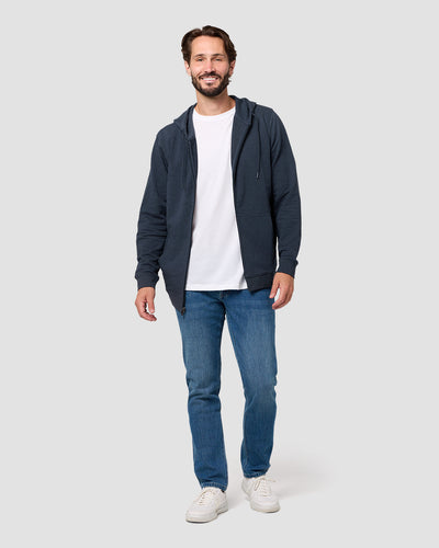 Zip-Up Hoodie - Non-Branded-Navy-Regular-Full--Model---L