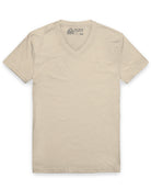 V-Neck Tee - Non-Branded-Cream-Reg-Regular-Mock--Model---L