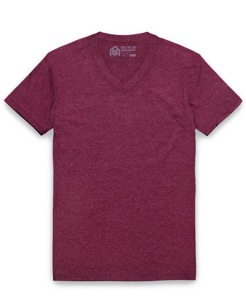 V-Neck Tee - Non-Branded-Maroon-Reg-Regular-Mock--Model---L