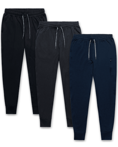 Daybreak Performance Joggers curated 3-pack mock (black, charcoal, navy)